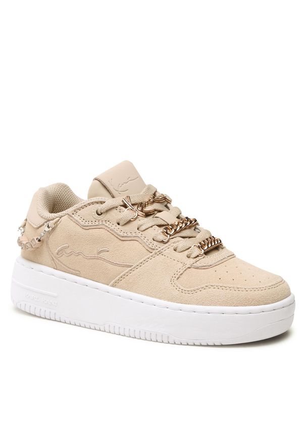 Sneakersy Karl Kani Kani 89 Up Logo Prm 1180915 Beige/White. Kolor: beżowy. Materiał: zamsz, skóra