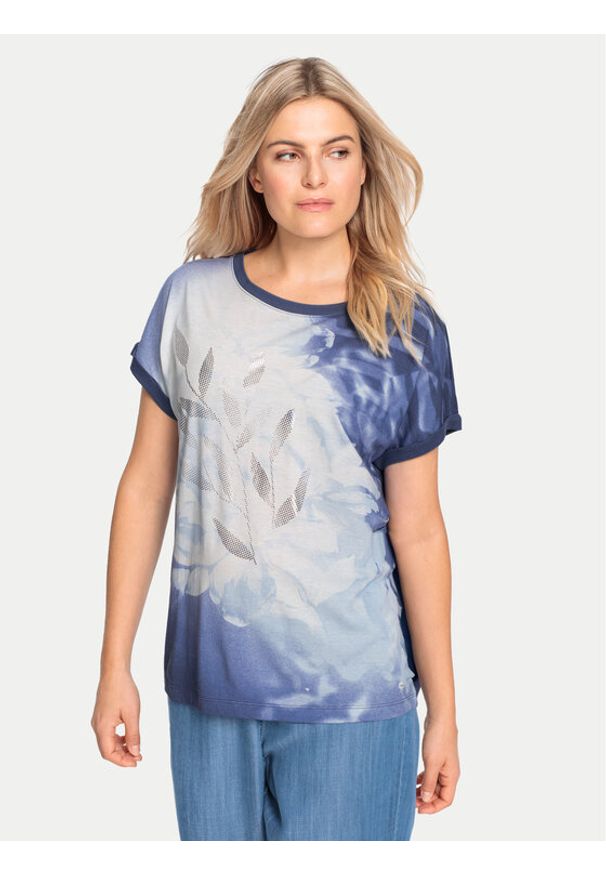 Olsen T-Shirt 11105088 Granatowy Regular Fit. Kolor: niebieski. Materiał: bawełna