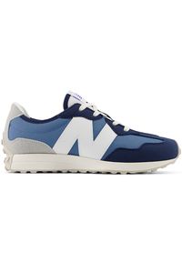 Buty dziecięce New Balance GS327CJ – niebieskie. Okazja: na co dzień. Kolor: niebieski. Materiał: guma, materiał, syntetyk. Szerokość cholewki: normalna