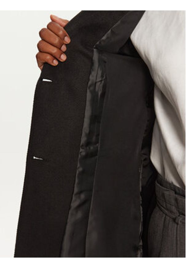 Maryley Płaszcz przejściowy 24IB808/14NE Czarny Regular Fit. Kolor: czarny. Materiał: syntetyk