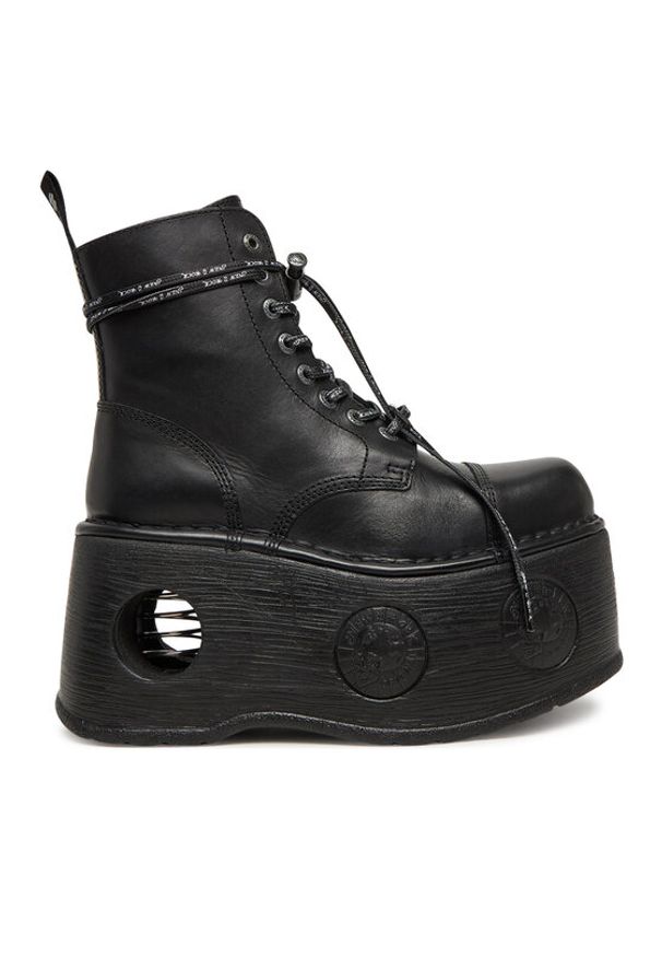 NEW ROCK Botki M-MILI083CCT-C18 Czarny. Kolor: czarny. Materiał: skóra. Styl: rockowy