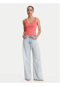 Guess Top W5YP00 KCXJ2 Różowy Regular Fit. Kolor: różowy. Materiał: syntetyk #3