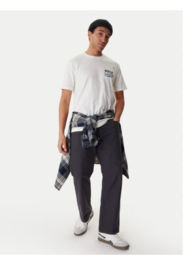 RVCA T-Shirt EVYZT00297 Écru Regular Fit. Kolor: kremowy. Materiał: bawełna