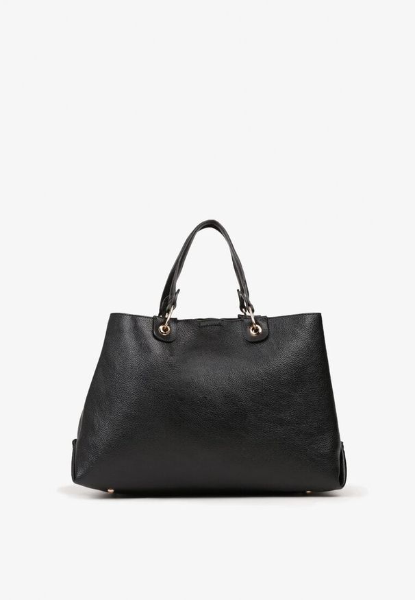 Born2be - Czarna Dwukomorowa Torebka Typu Shopper Ozdobiona Metalicznymi Aplikacjami Adorrive. Kolor: czarny. Wzór: aplikacja. Dodatki: z aplikacjami. Styl: elegancki