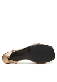 TOMMY HILFIGER - Tommy Hilfiger Sandały Metallic Lthr Kitten Sandal FW0FW08611 Złoty. Kolor: złoty. Materiał: skóra #3