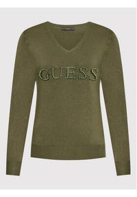 Guess Sweter W2YR26 Z2NQ0 Zielony Regular Fit. Kolor: zielony. Materiał: wiskoza