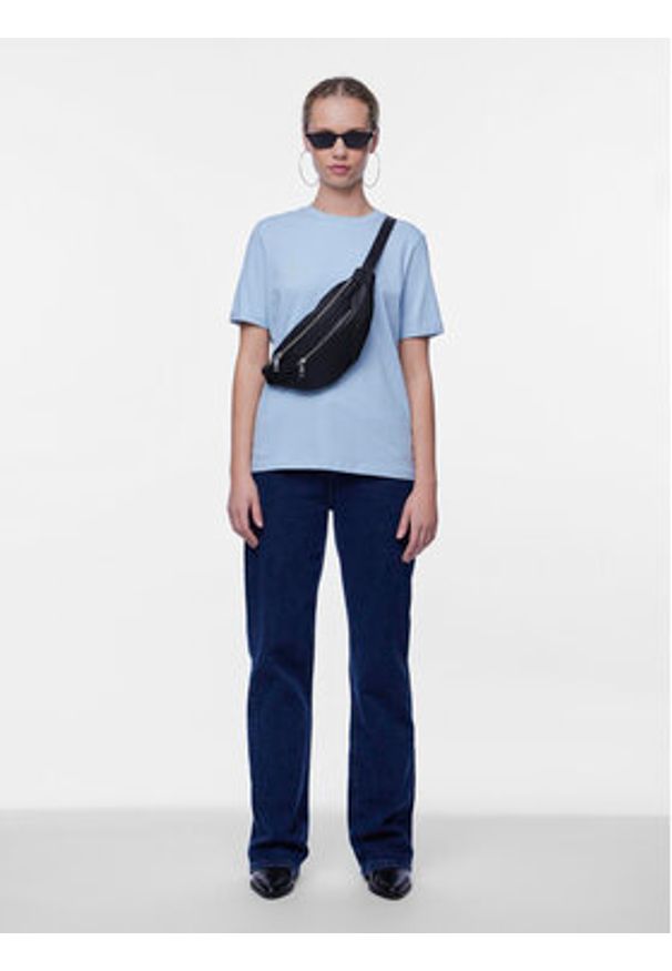 Pieces T-Shirt Ria 17086970 Niebieski Regular Fit. Kolor: niebieski. Materiał: bawełna