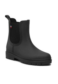 TOMMY HILFIGER - Kalosze Tommy Hilfiger Matt Ankle Rainboot With Elastic FW0FW06897 Black BDS. Kolor: czarny