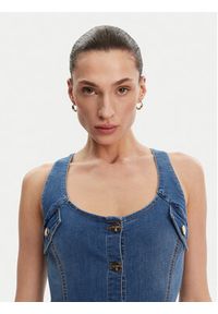 Fracomina Sukienka jeansowa FP25SD4001D46402 Niebieski Slim Fit. Kolor: niebieski. Materiał: bawełna