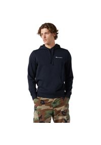 Bluza męska Champion Hooded Sweatshirt 220729. Kolor: niebieski. Wzór: aplikacja