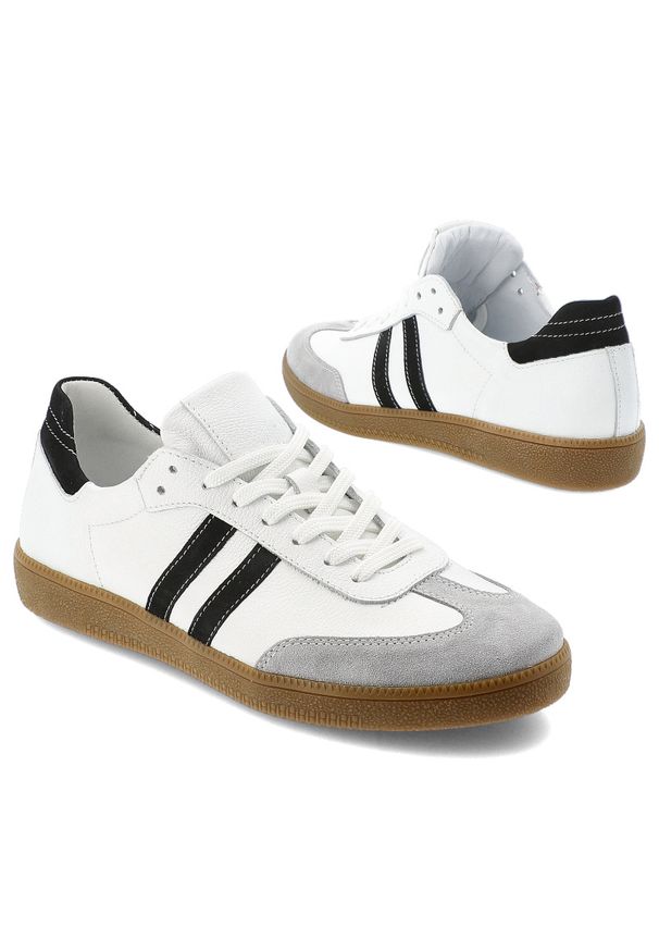 Białe Sneakersy Armodo Stylowe Sportowe Obuwie Damskie. Okazja: na spacer. Zapięcie: pasek. Kolor: biały. Materiał: guma, skóra. Styl: sportowy, elegancki