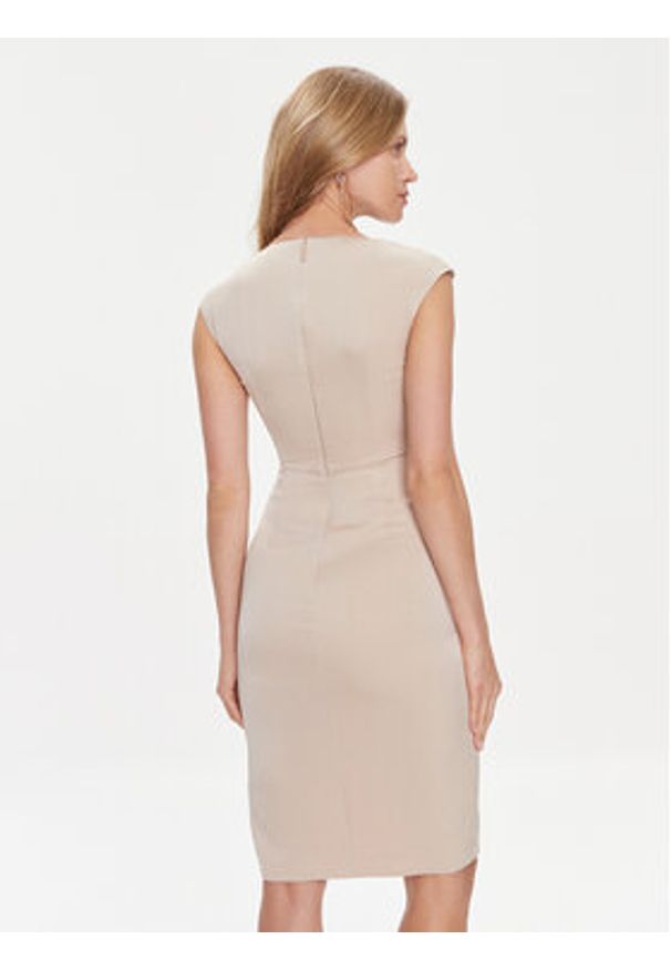 Marciano Guess Sukienka koktajlowa Laing 4RGK40 9948Z Beżowy Regular Fit. Kolor: beżowy. Materiał: syntetyk. Styl: wizytowy