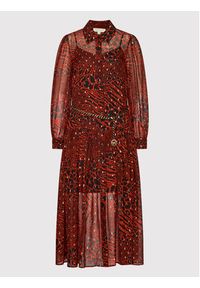 MICHAEL Michael Kors Sukienka koszulowa Metallic Fil Coupé Animal Print MU281425X1 Czerwony Regular Fit. Kolor: czerwony. Materiał: wiskoza. Wzór: nadruk. Typ sukienki: koszulowe #3