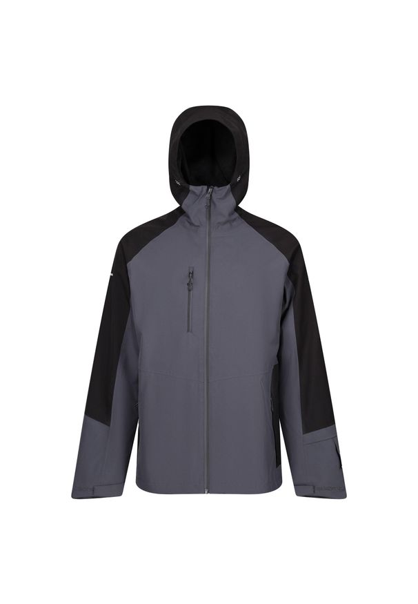 Regatta - Męska Wodoodporna Kurtka Z Kontrastowymi Detalami. Kolor: wielokolorowy, szary, czarny