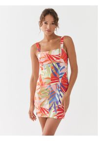 Guess Sukienka letnia W3YK59 W93C2 Kolorowy Slim Fit. Materiał: bawełna. Wzór: kolorowy. Sezon: lato