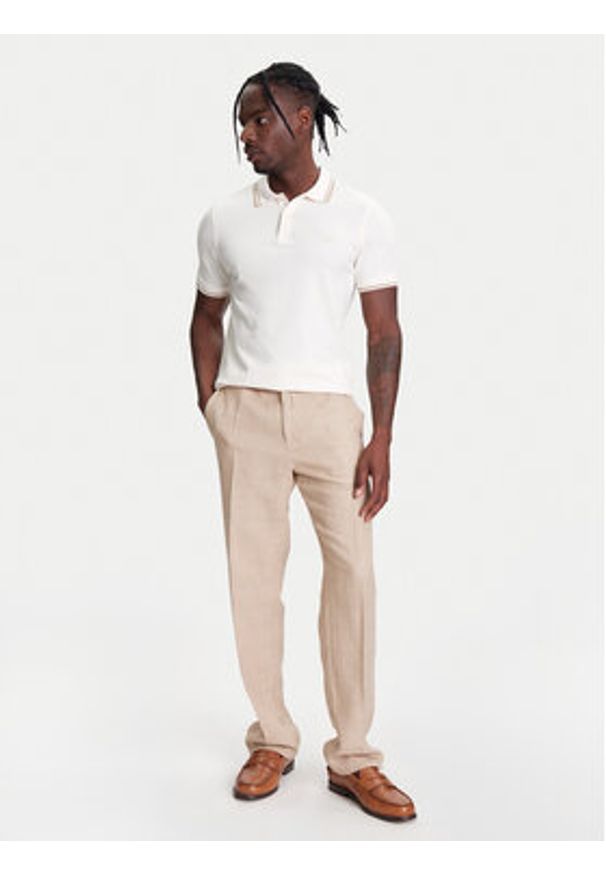 United Colors of Benetton - United Colors Of Benetton Polo 3F9HU302E Beżowy Regular Fit. Typ kołnierza: polo. Kolor: beżowy. Materiał: bawełna