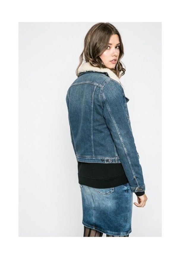 Lee - LEE RIDER JACKET DAMSKA KURTKA JEANSOWA GREEN UNPATCHED L58ZKTNX. Materiał: jeans