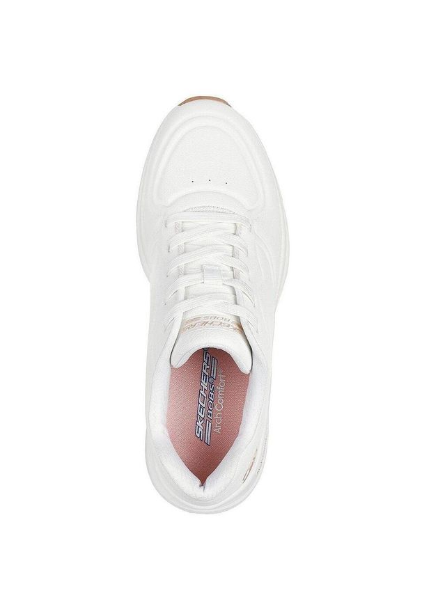 skechers - Adidasy Skechers Bobs Arch Comfort B, Kobiety. Kolor: biały. Materiał: syntetyk, materiał