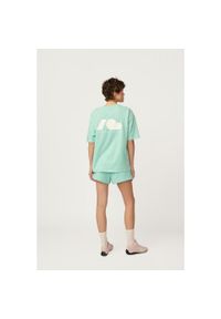 Szorty Kubota miętowe damskie. Kolor: miętowy. Materiał: bawełna, dresówka, materiał. Długość: krótkie. Sezon: lato #2
