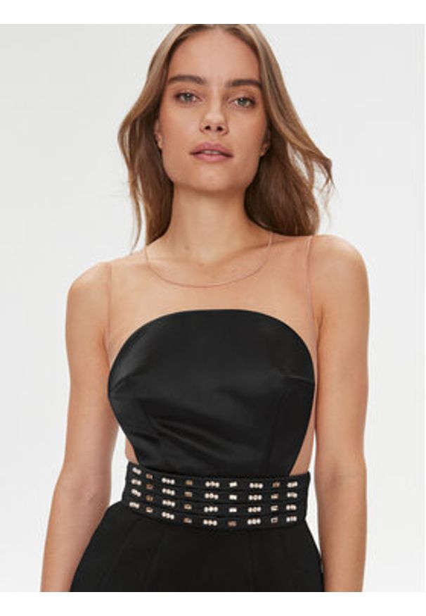 Elisabetta Franchi Sukienka koktajlowa AB-443-37E2-3681 Czarny Slim Fit. Kolor: czarny. Materiał: syntetyk. Styl: wizytowy