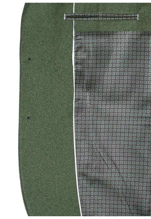 Victorio - Marynarka, Zielona Casualowa, Taliowana, 2 Guziki, Dwa Rozcięcia, Slim -VICTORIO. Okazja: na co dzień. Kolor: zielony. Materiał: poliester. Styl: casual