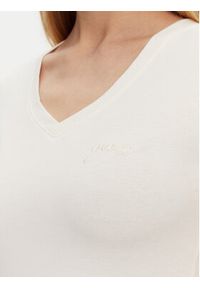 Guess T-Shirt O5GI00 KBBU1 Écru Boxy Fit. Materiał: bawełna