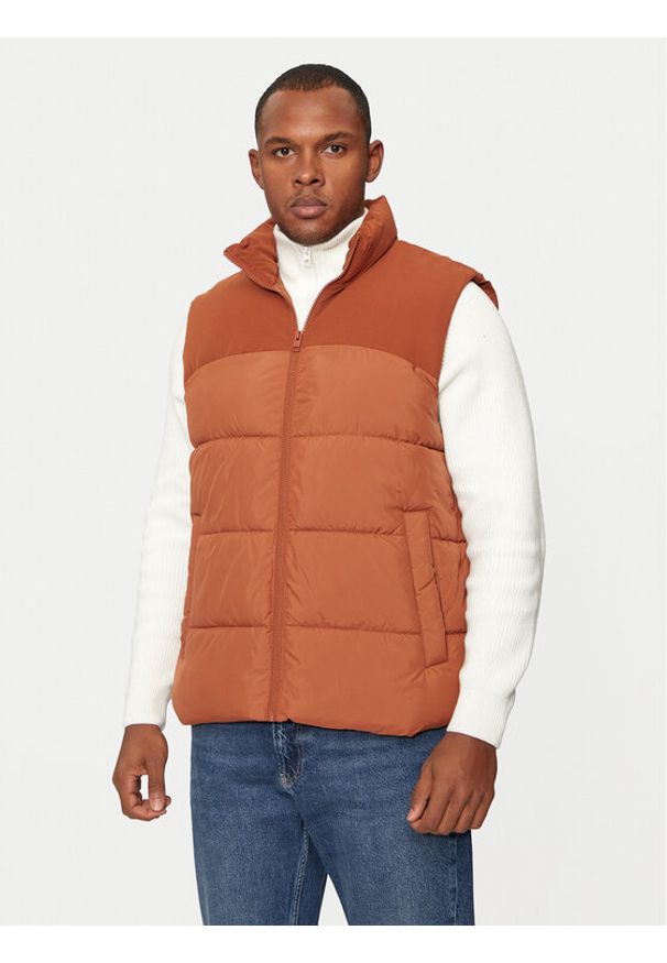 Jack & Jones Bezrękawnik Moon 12256860 Brązowy Regular Fit. Kolor: brązowy. Materiał: syntetyk. Długość rękawa: bez rękawów