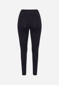 Born2be - Granatowe Bawełniane Legginsy z Gumką w Pasie Mevora. Okazja: na co dzień. Kolekcja: plus size. Kolor: niebieski. Materiał: bawełna. Styl: klasyczny, casual #3