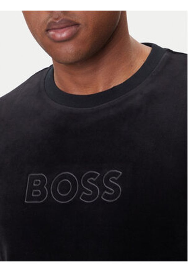 BOSS Bluza Velour 50550636 Czarny Regular Fit. Kolor: czarny. Materiał: bawełna