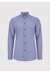 Pako Lorente - PAKO LORENTE – Granatowa dzianinowa koszula w pepitkę. Kolor: niebieski. Materiał: dzianina. Długość rękawa: długi rękaw. Długość: długie #4