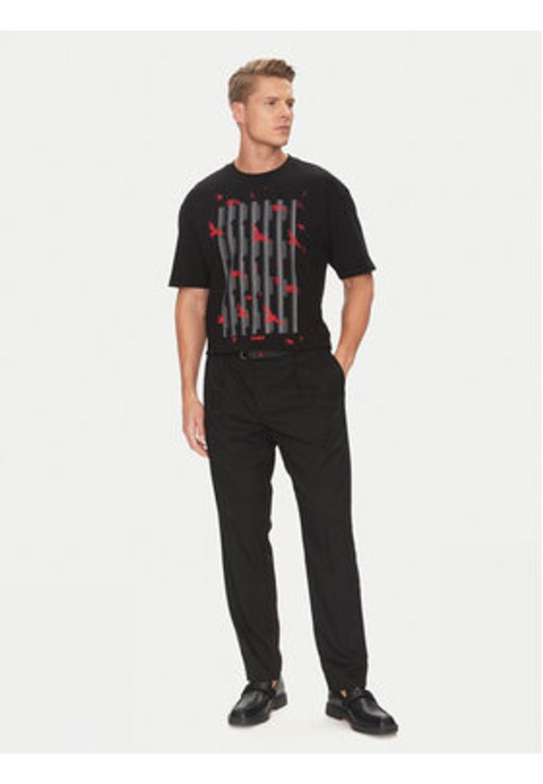Hugo - HUGO T-Shirt Digraph 50542581 Czarny Oversize. Kolor: czarny. Materiał: bawełna