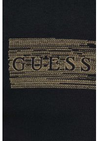 Guess bluza męska kolor czarny z kapturem z aplikacją. Typ kołnierza: kaptur. Kolor: czarny. Wzór: aplikacja #4