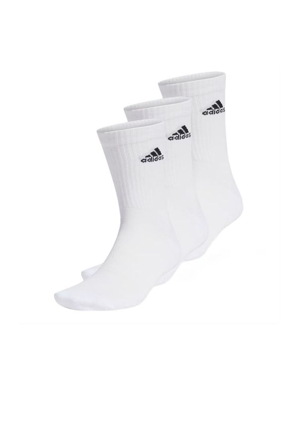 Adidas - Skarpety unisex adidas Sportswear Cushioned Crew Socks 3 Pairs HT3446 - białe. Kolor: biały. Materiał: poliester, materiał, bawełna, elastan, nylon. Wzór: aplikacja, napisy
