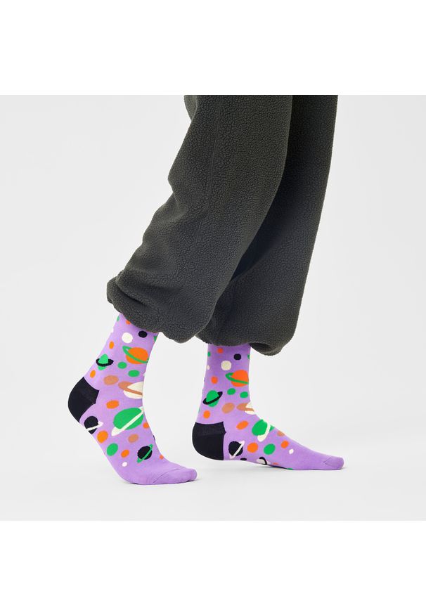 Happy-Socks - Skarpety wysokie unisex Happy Socks MIL01-5000 Fioletowy. Kolor: fioletowy. Materiał: materiał, bawełna