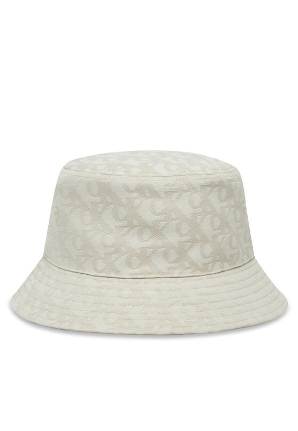 Calvin Klein Kapelusz Logo Jacquard Bucket Hat LV04K5059G Beżowy. Kolor: beżowy. Materiał: materiał, poliester