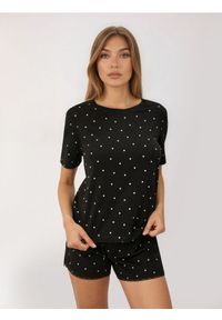 Sinsay - Piżama dwuczęściowa z domieszką wiskozy - czarny. Kolor: czarny. Materiał: wiskoza #1
