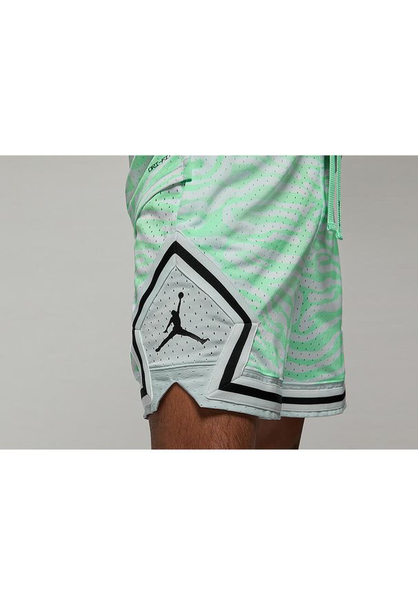 Nike - Spodenki męskie nike air jordan dri-fit sport bc all over printed diamond. Kolor: zielony. Technologia: Dri-Fit (Nike). Długość: krótkie. Sezon: lato