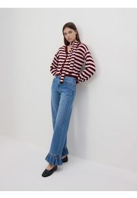 Reserved - Sweter z szalem - wielobarwny. Materiał: dzianina, wełna #1