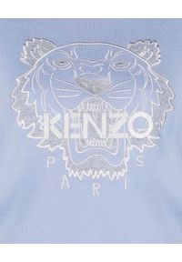Kenzo - KENZO - Liliowy sweter z tygrysem. Kolor: różowy, wielokolorowy, fioletowy. Materiał: wełna, prążkowany. Długość rękawa: długi rękaw. Długość: długie. Wzór: haft, aplikacja. Styl: klasyczny