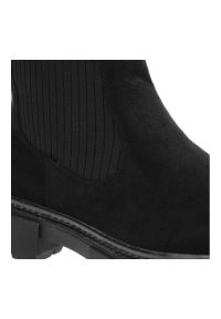 Czarne Botki Filippo Modne Jesienne Buty Damskie. Zapięcie: bez zapięcia. Kolor: czarny. Materiał: materiał. Szerokość cholewki: normalna. Sezon: jesień. Obcas: na obcasie. Styl: sportowy. Wysokość obcasa: niski #2