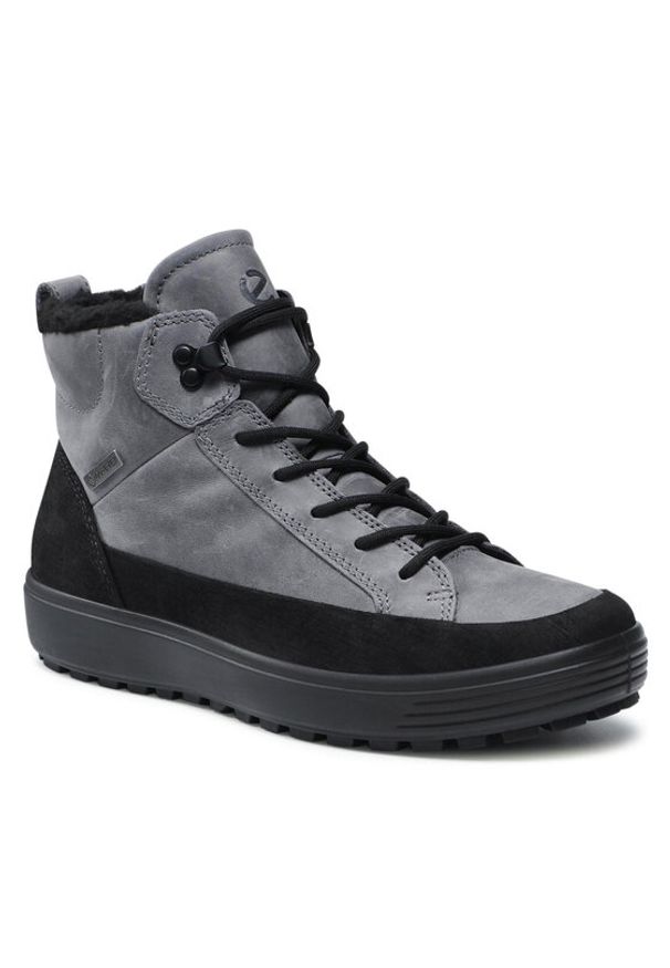 ecco - ECCO Trzewiki Soft 7 Tred M GORE-TEX 45044453779 Szary. Kolor: szary. Materiał: nubuk, skóra