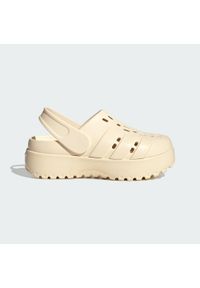 Adidas - Klapki Adilette Platform. Kolor: biały. Obcas: na platformie. Styl: sportowy