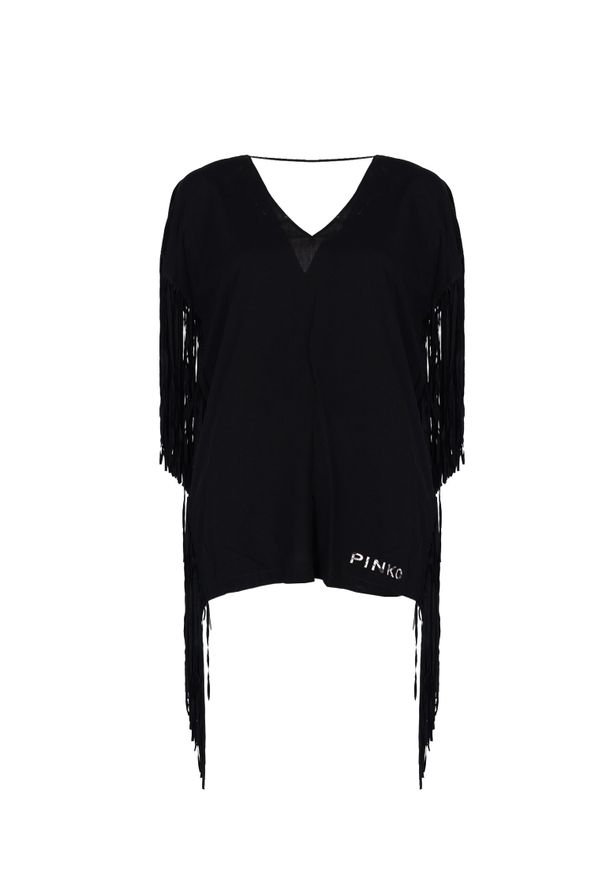Pinko Bluzka "Papaveri" | 101053 A0S8 | Kobieta | Czarny. Kolor: czarny. Materiał: wiskoza. Wzór: nadruk, jednolity. Sezon: lato. Styl: elegancki, klasyczny