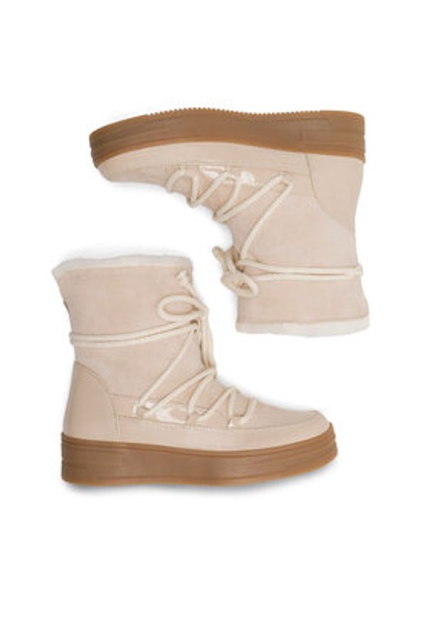 Jenny Fairy Śniegowce WS5806-04 Beżowy. Kolor: beżowy. Materiał: skóra