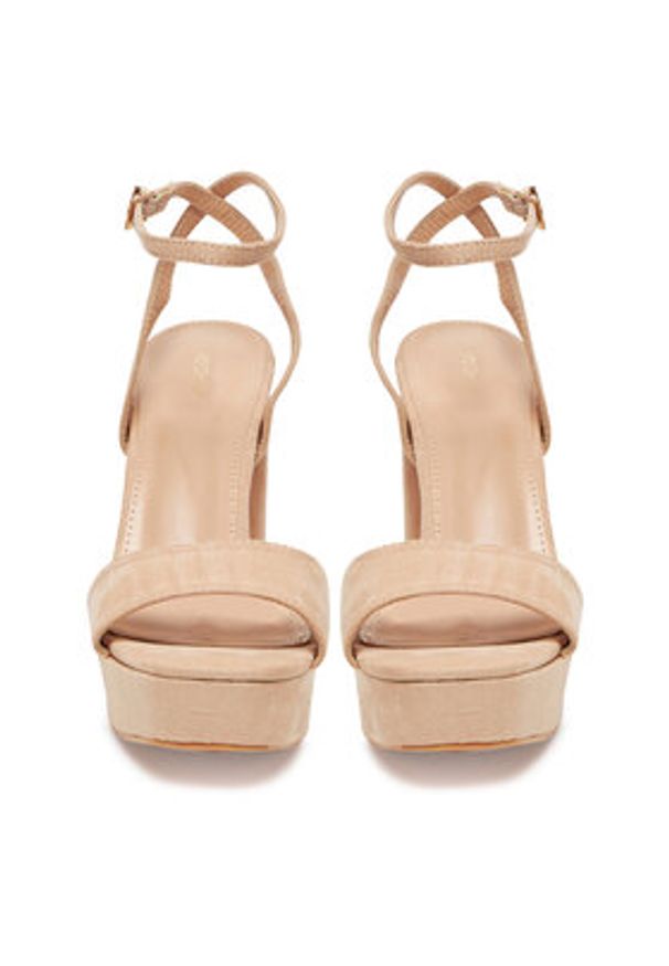 DeeZee Sandały F20074-2 Beżowy. Kolor: beżowy. Materiał: materiał