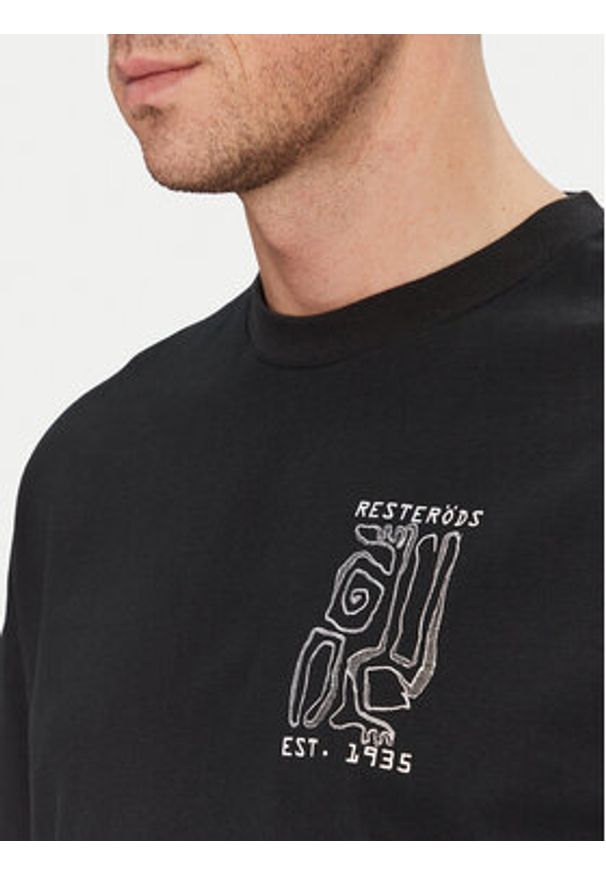 Resteröds T-Shirt Dev 20251 2055 Czarny Regular Fit. Kolor: czarny. Materiał: bawełna