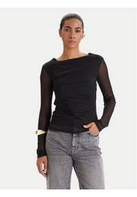 Patrizia Pepe Bluzka 8M1783/J376-K103 Czarny Regular Fit. Kolor: czarny. Materiał: syntetyk #1