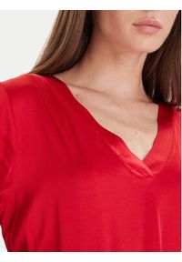 Maryley Bluzka 25IB824/18MA Czerwony Regular Fit. Kolor: czerwony. Materiał: wiskoza #4