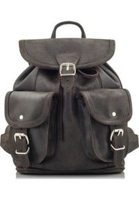 Belveder Mały Plecaczek Skórzany Damski Brązowy BR22. Kolor: brązowy. Materiał: skóra #1