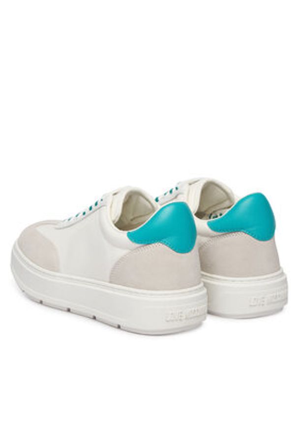 Love Moschino - LOVE MOSCHINO Sneakersy JA15234G1OINB10D Biały. Kolor: biały. Materiał: skóra